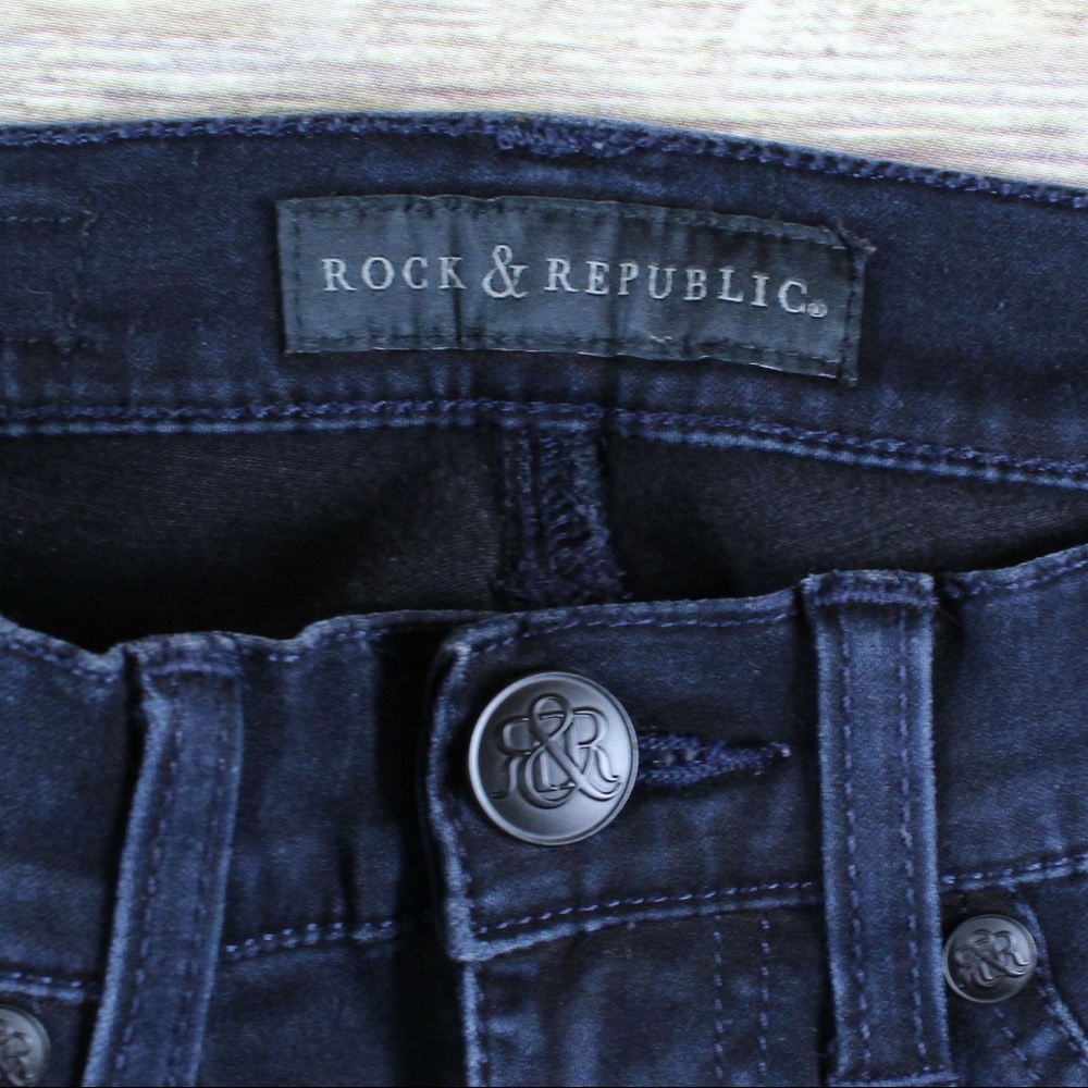 Rock & Republic Navy/Black Kylie Jegging size 2M - Picture 4 of 5